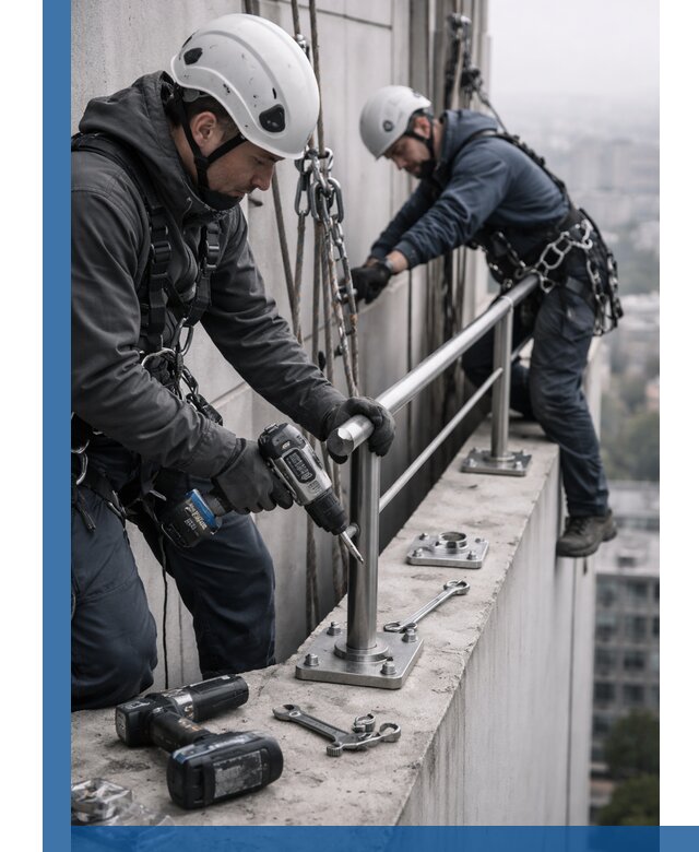 Монтаж перил на высоте в Ржеве для жилых и промобъектов