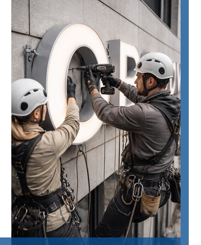 Монтаж световых букв в Ржеве от 3084 р. под ключ ВЫСОТНИК-Ржв