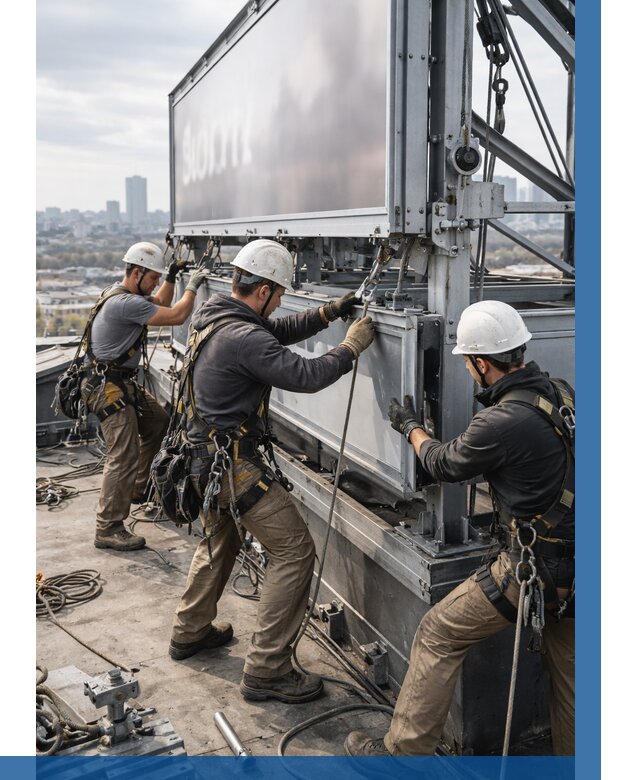 Монтаж крышной рекламной конструкции в Ржеве от 61674 р.|ВЫСОТНИК-Ржв