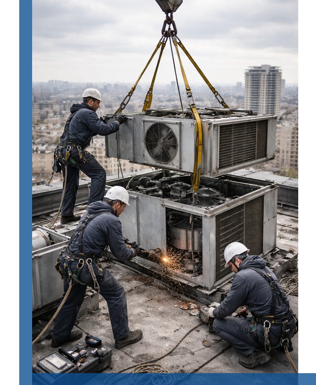 Демонтаж крышной установки в Ржеве любой сложности