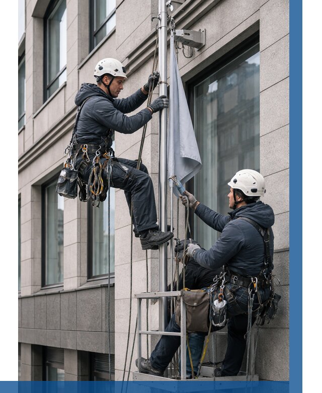 Установка флагов на фасаде в Ржеве от 4626 р. | ВЫСОТНИК-Ржв