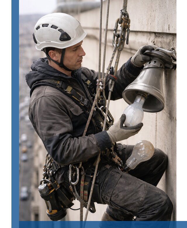 Замена ламп на высоте в Ржеве профессионально и быстро