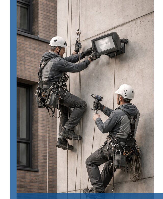 Профессиональный монтаж фасадных прожекторов в Ржеве под ключ