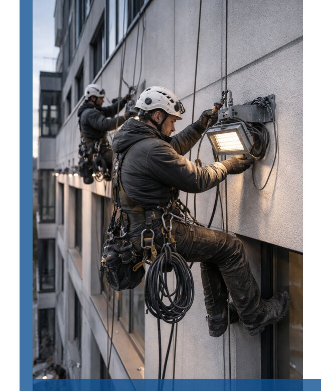 Монтаж фасадного освещения в Ржеве установка и подключение