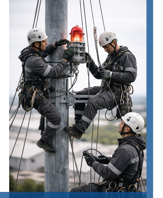 Монтаж заградительных огней в Ржеве от 8737 р. | ВЫСОТНИК-Ржв