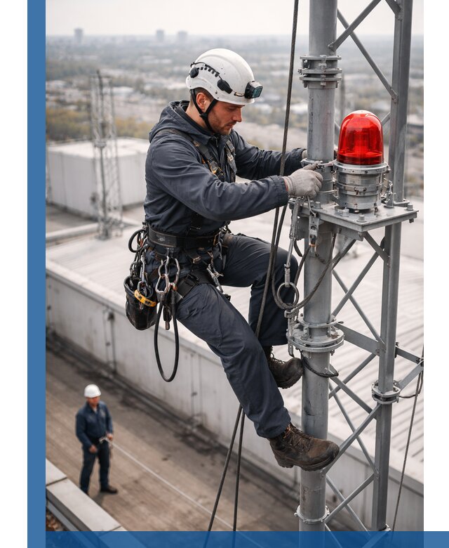 Монтаж заградительных огней и обслуживание объектов в Ржеве