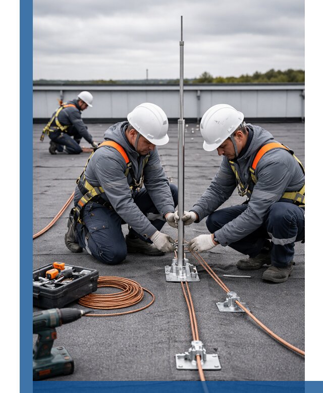 Монтаж молниезащиты на кровле в Ржеве под ключ с гарантией