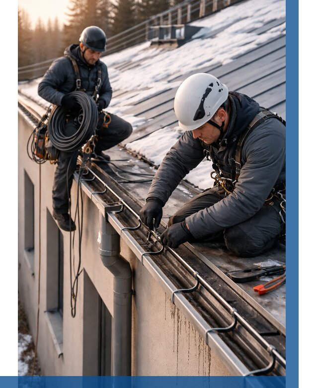 Монтаж греющего кабеля на кровле в Ржеве от 463 р. | ВЫСОТНИК-Ржв