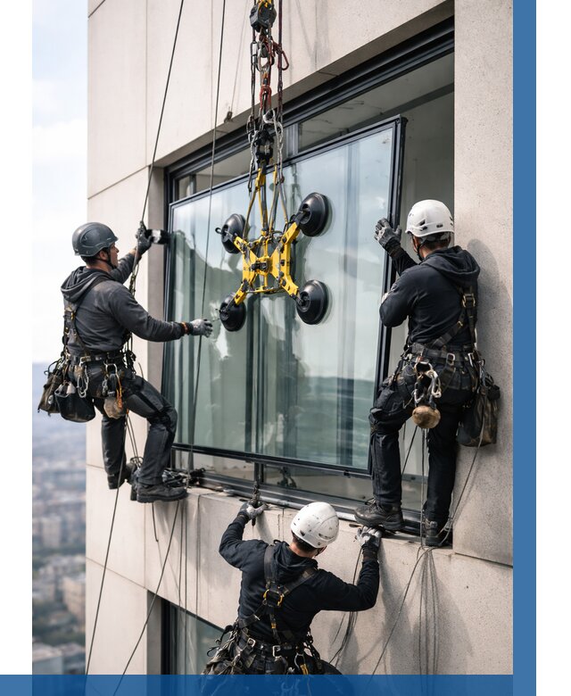 Монтаж стеклопакетов на высоте в Ржеве от 3289 р. | ВЫСОТНИК-Ржв