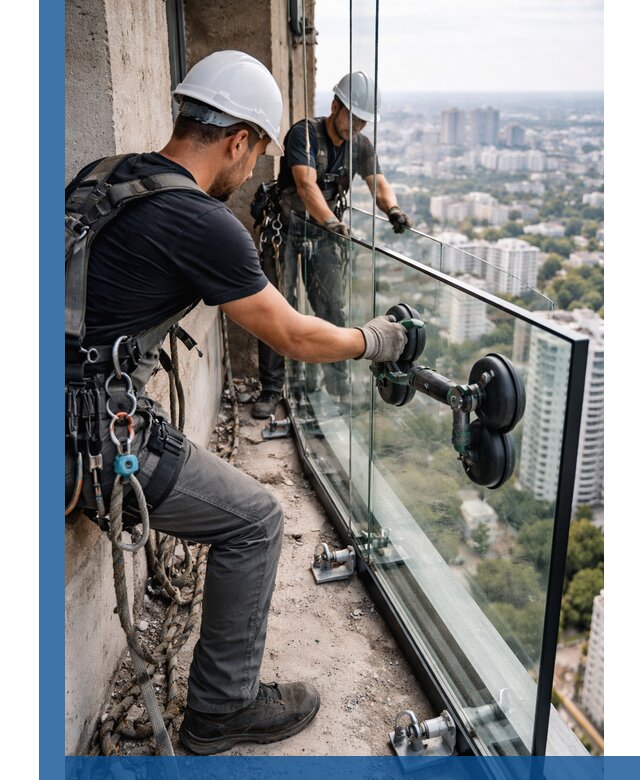 Монтаж стеклянных ограждений под ключ с гарантией в Ржеве