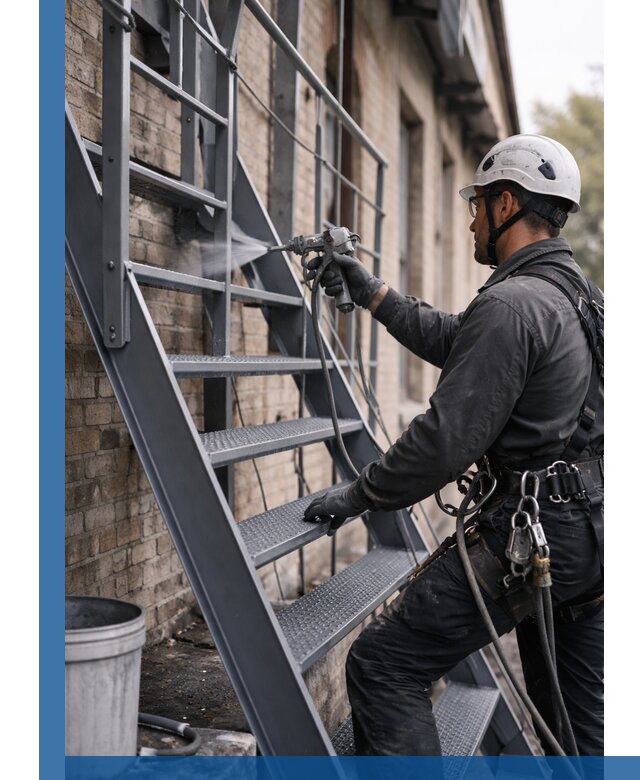 Покраска и антикоррозионная защита пожарных лестниц в Ржеве