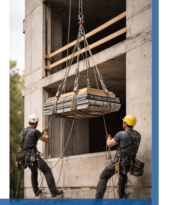 Подъем материала на этаж веревками в Ржеве от 1542 р. | ВЫСОТНИК-Ржв