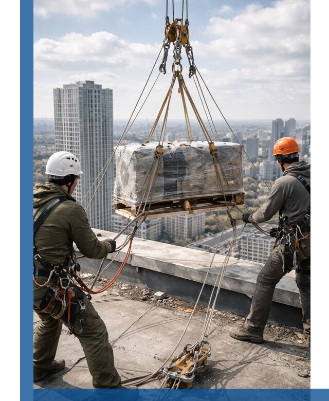 Подъем и монтаж крупногабаритных грузов на крышу в Ржеве