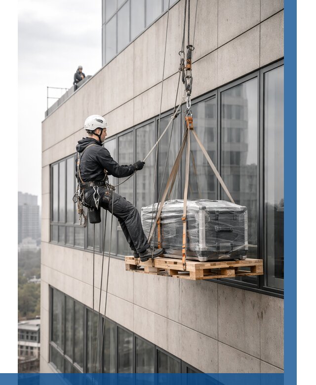 Спуск груза по фасаду в Ржеве от 3598 р. | ВЫСОТНИК-Ржв