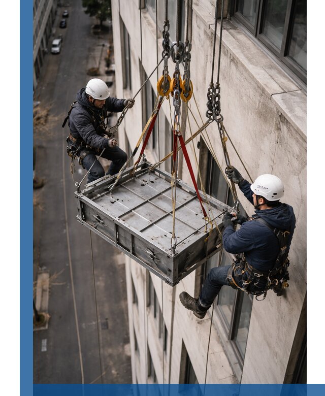 Спуск и подъем грузов по фасаду в Ржеве для зданий