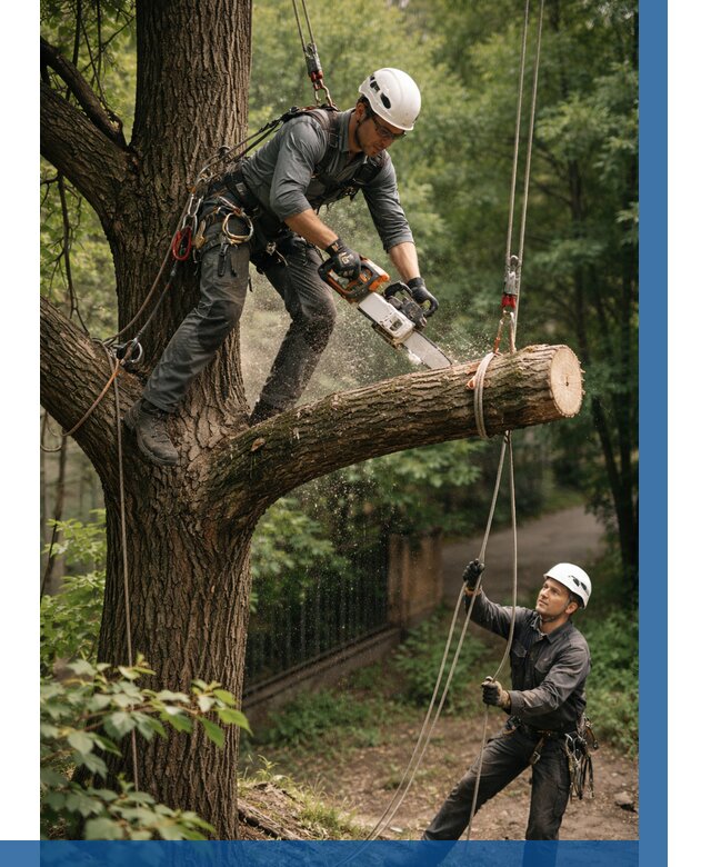 Спил деревьев альпинистами в Ржеве от 8223 р. | ВЫСОТНИК-Ржв