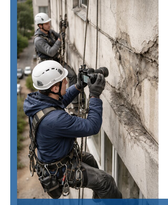 Фотофиксация дефектов фасада с высотной съемкой в Ржеве