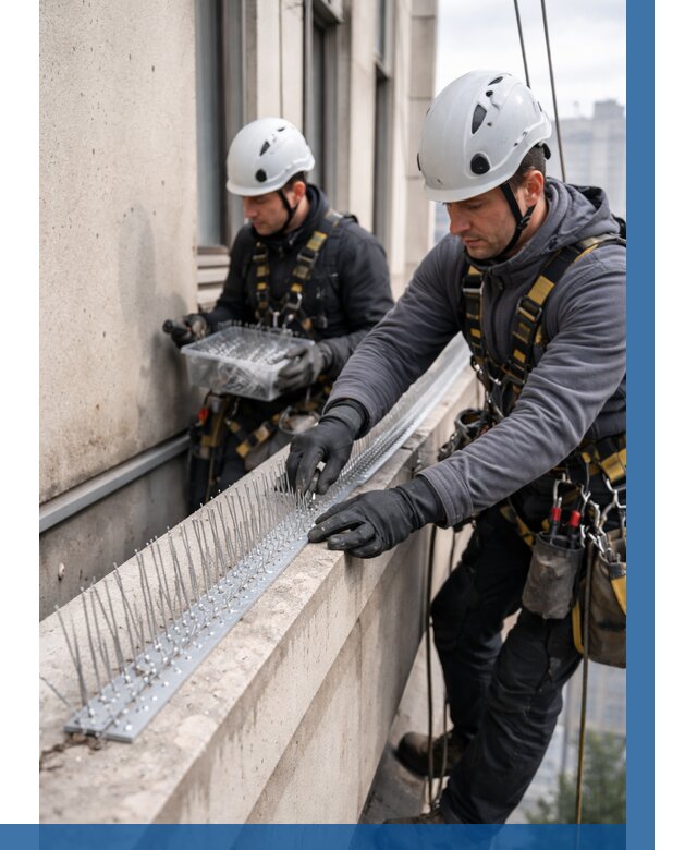 Установка шипов от птиц в Ржеве от 874 р. | ВЫСОТНИК-Ржв